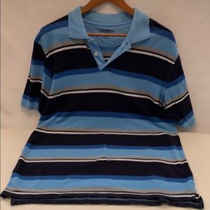 Champs Sports Blue Striped Polo Shirt